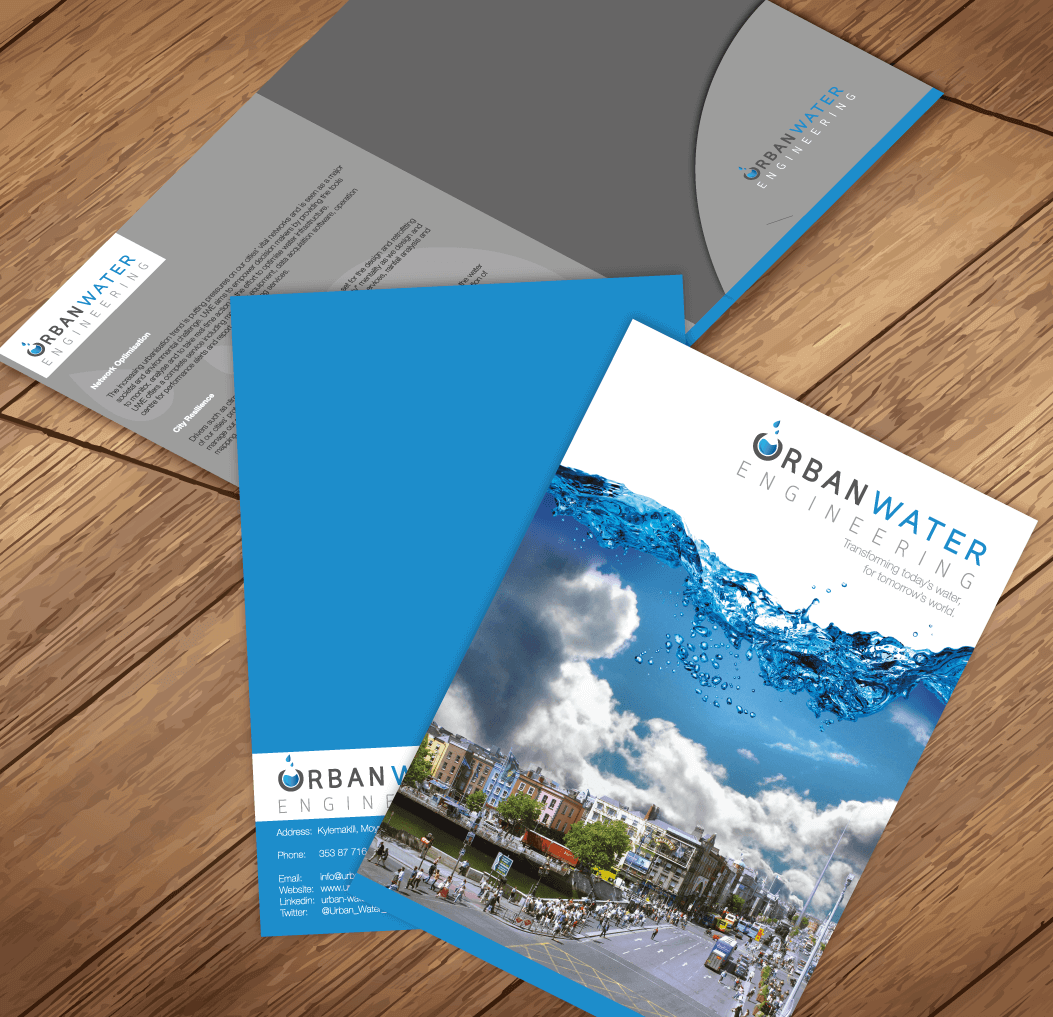 Presentation folders are printed on 350gsm silk with optional laminate, design of presentation folders available